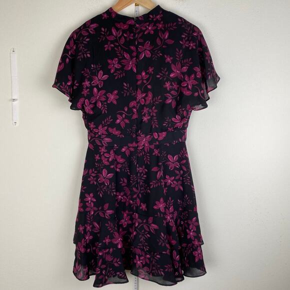 Parker Floral Mini Dress Size Medium Midnight Fleur Black Purple *flaw - Picture 10 of 15